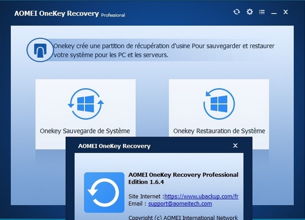 AOMEI OneKey Recovery Professional 1.6.4 Win x32x64 Multi Préactivé